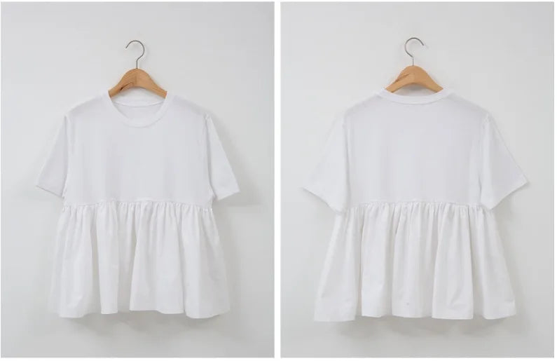 Korean Style Chic Pleated Loose T-Shirt