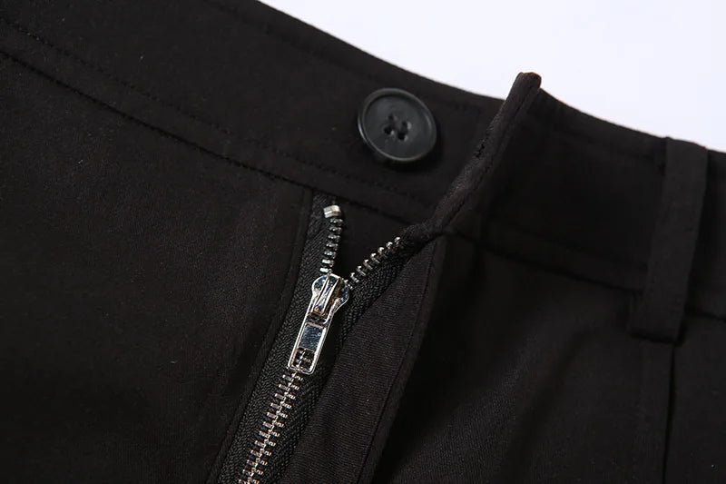 Midi Dark Grunge Tag Split Mall Gothic Punk High Raise Slim Long Skirt