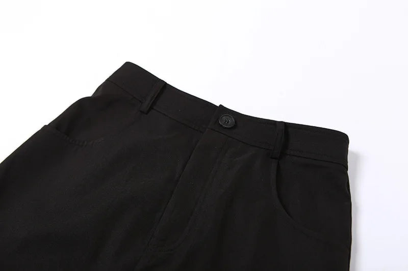Midi Dark Grunge Tag Split Mall Gothic Punk High Raise Slim Long Skirt