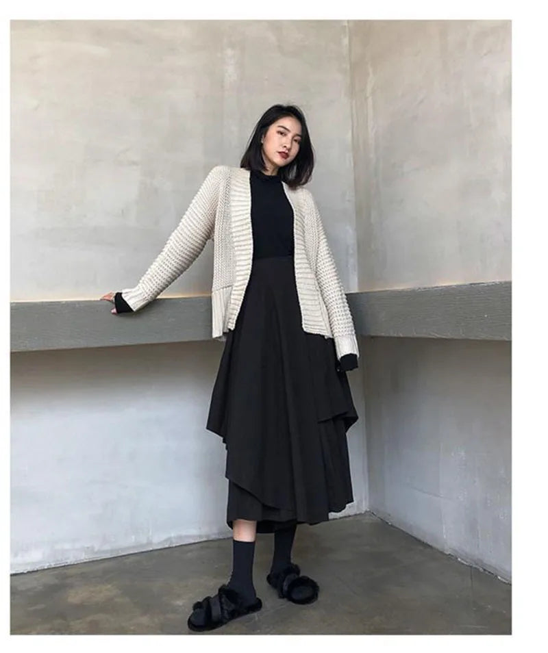 Women's Gothic Irregular Long Culottes Skirts