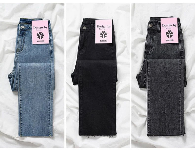 Autumn / Winter High Street Super Warm Thick Fleece Vaqueros Ankle Straight Jeans