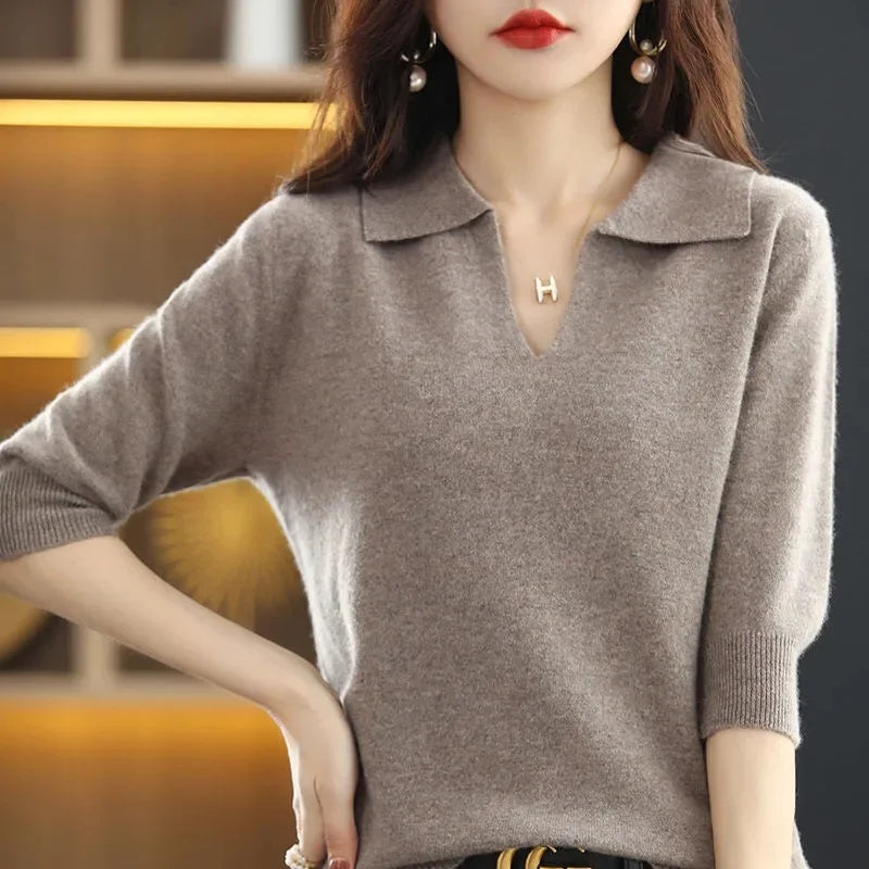 Autumn Winter Warm Sweater V-Neck Loose Pullover