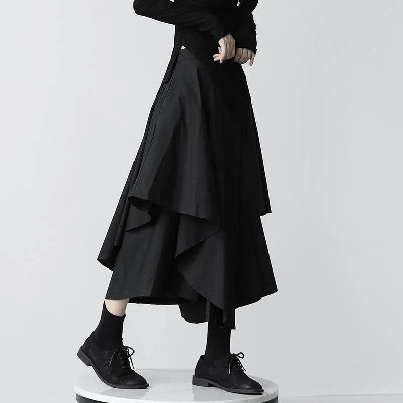 Women's Gothic Irregular Long Culottes Skirts