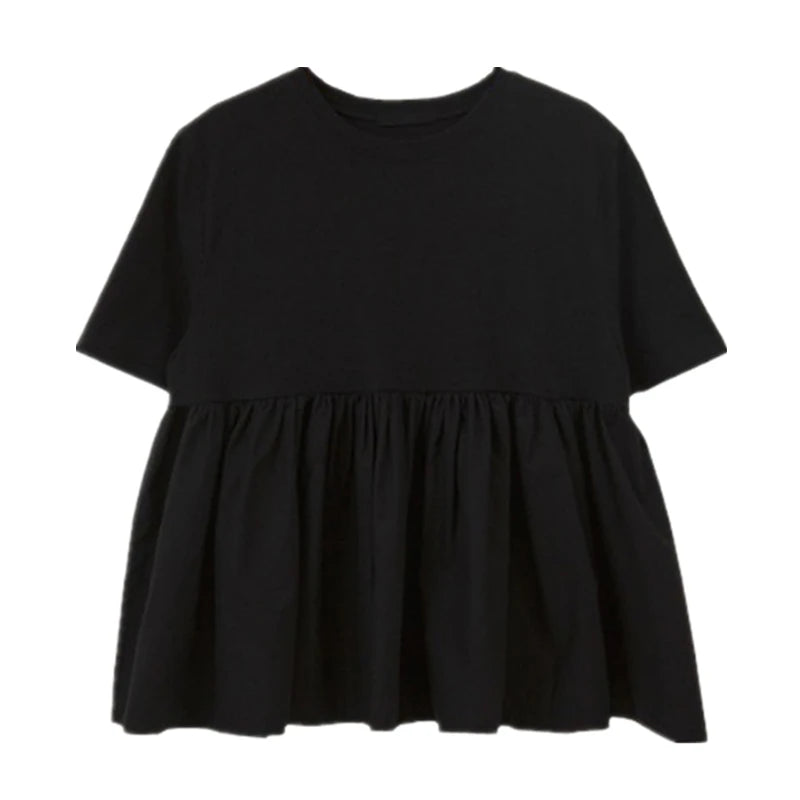 Korean Style Chic Pleated Loose T-Shirt