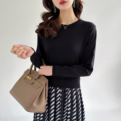 Mixed Material Knit Docking Dress  A-Line Midi  3 Styles -  Écru Doux