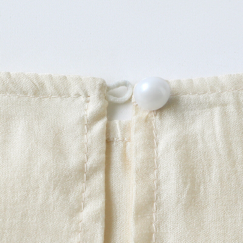 Ruffle Sleeve Chiffon Blouse | Double Frill Arm Cover Top -  Écru Doux
