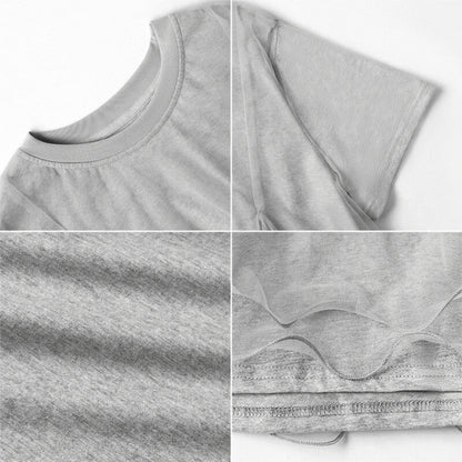 Tulle Docking T-Shirt | Double Frill Peplum Cotton Top -  Écru Doux