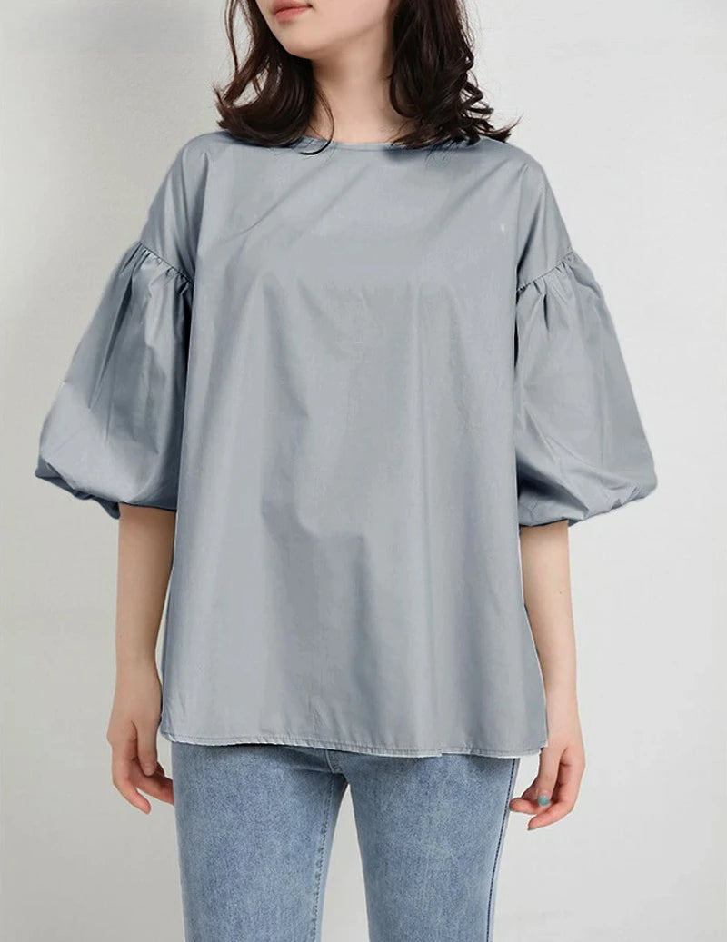 Vintage Puff Sleeve Blouse | Spring Summer Lace-Up -  Écru Doux