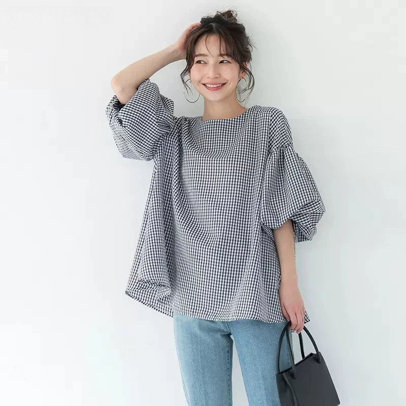 Vintage Puff Sleeve Blouse | Spring Summer Lace-Up -  Écru Doux