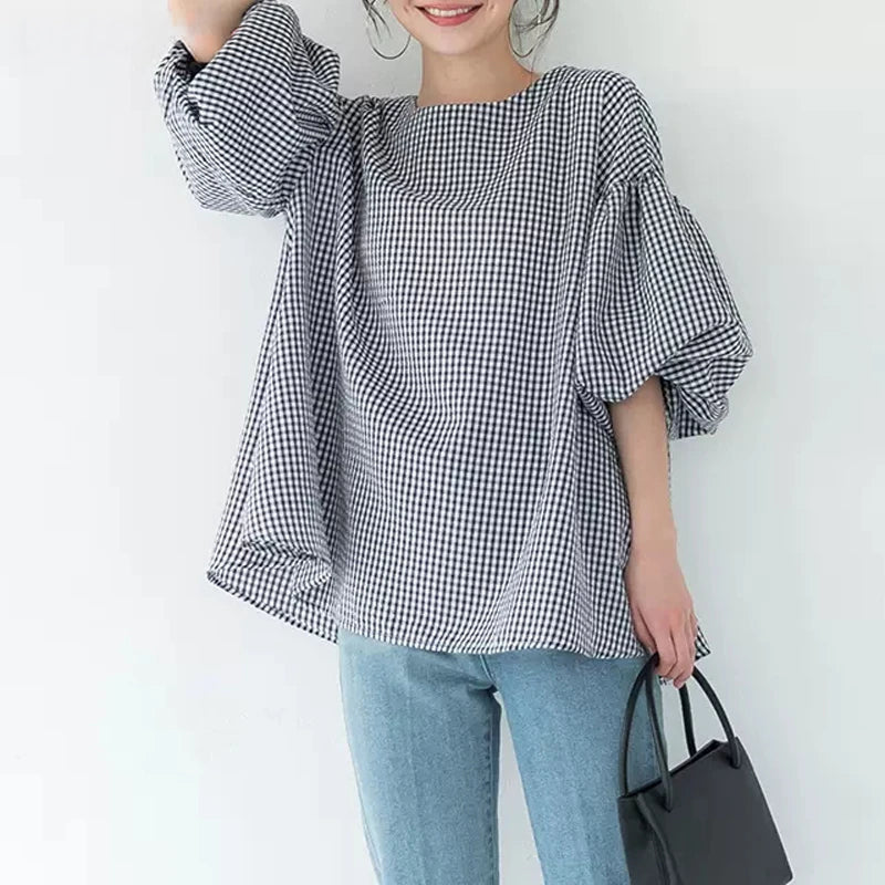 Vintage Puff Sleeve Blouse | Spring Summer Lace-Up -  Écru Doux