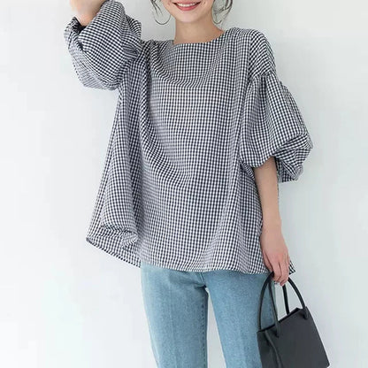 Vintage Puff Sleeve Blouse | Spring Summer Lace-Up -  Écru Doux