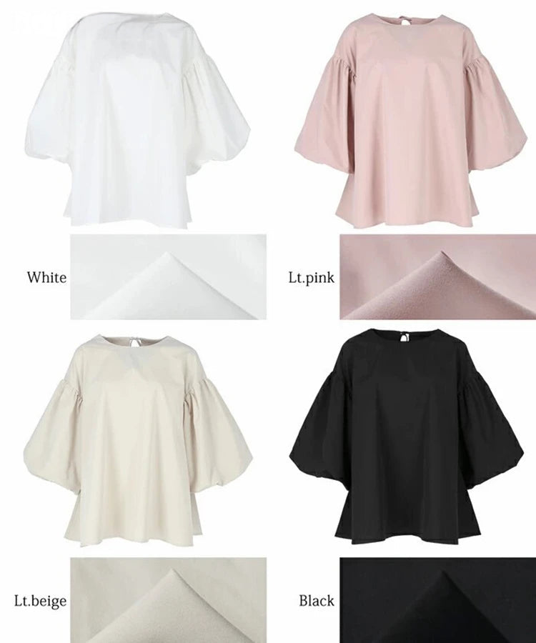 Vintage Puff Sleeve Blouse | Spring Summer Lace-Up -  Écru Doux