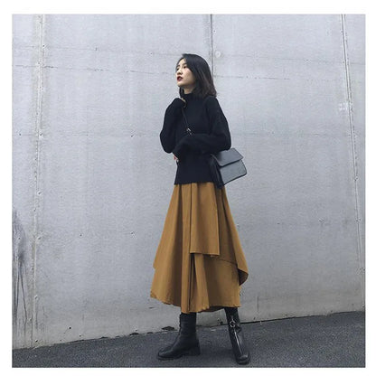 Women's Gothic Irregular Long Culottes Skirts