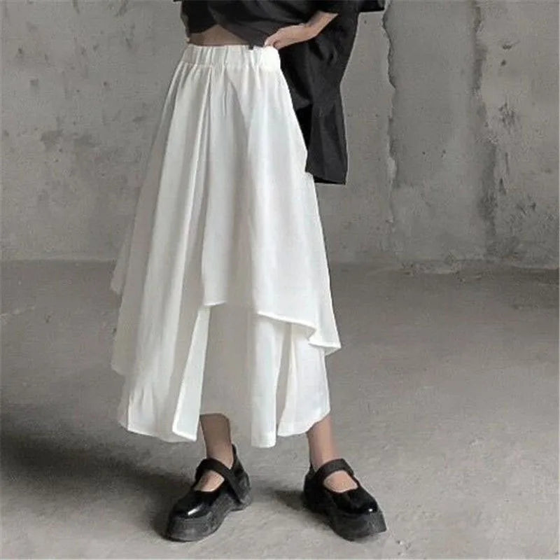 Women's Gothic Irregular Long Culottes Skirts