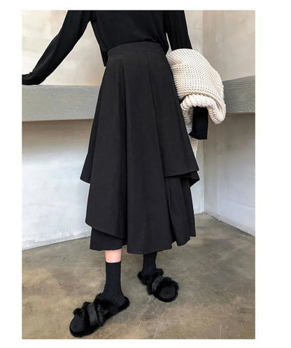 Women's Gothic Irregular Long Culottes Skirts