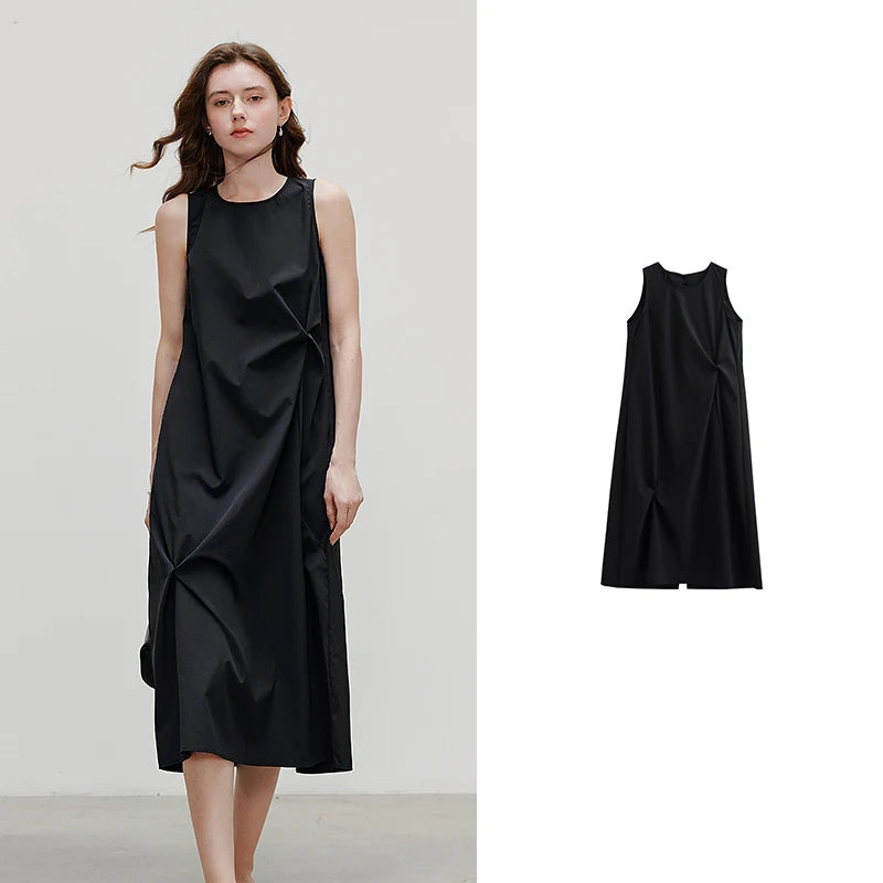 TOYOUTH Elegant Dress 2025 | Summer O-Neck Midi Style -  Écru Doux