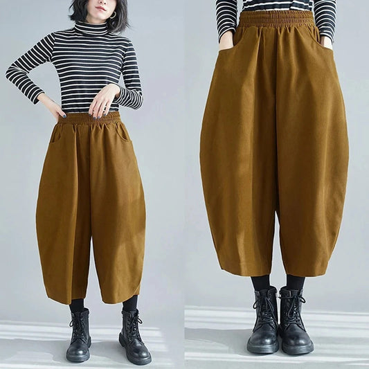 Korean Harem Sweatpants | Casual Baggy Bloomers Style -  Écru Doux
