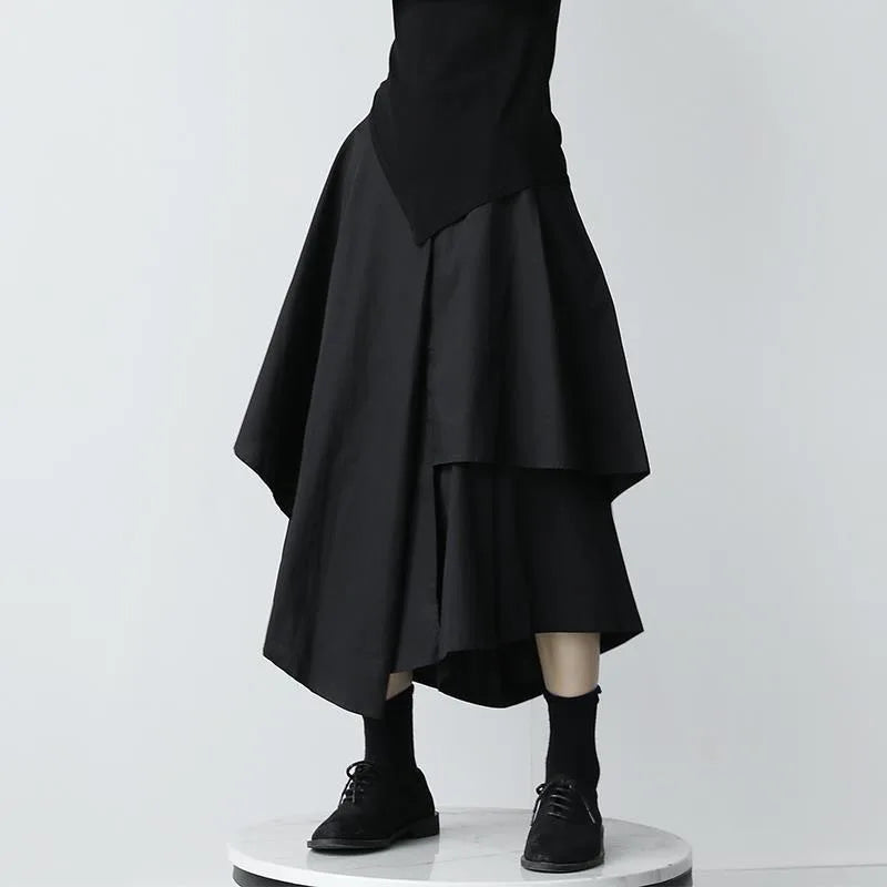 Women's Gothic Irregular Long Culottes Skirts