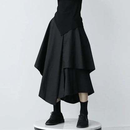 Women's Gothic Irregular Long Culottes Skirts