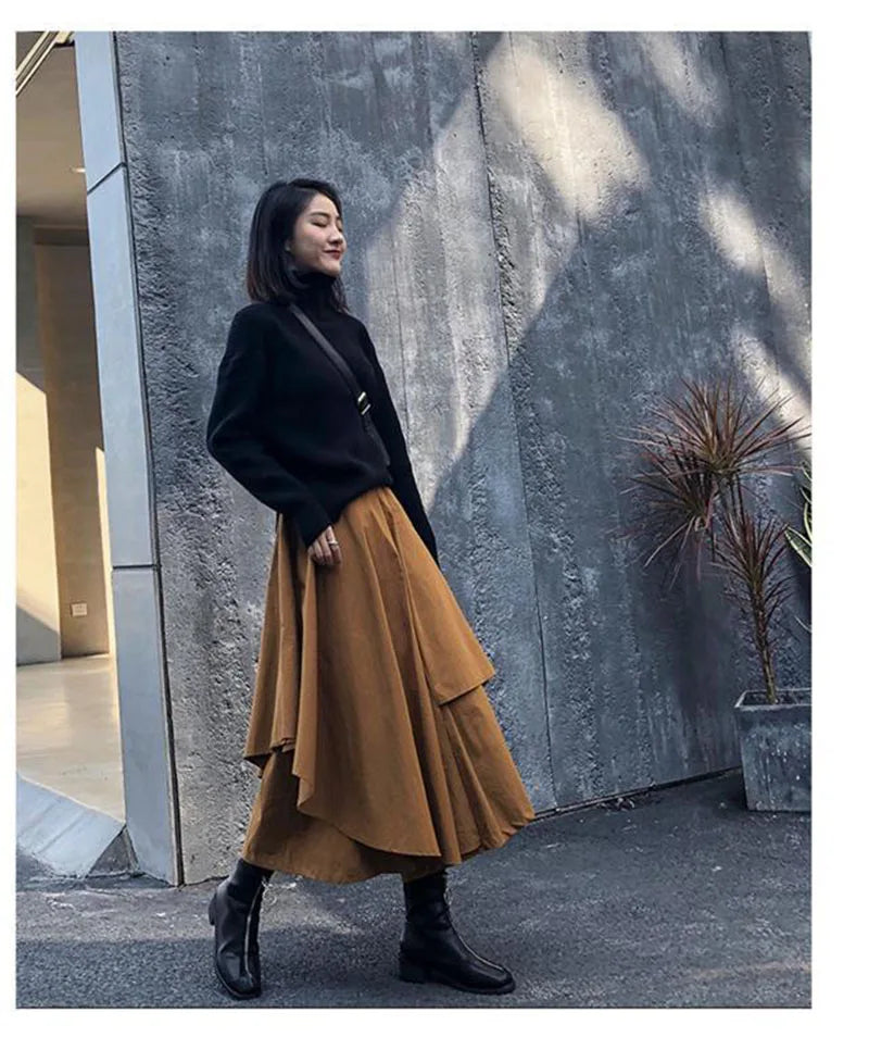 Women's Gothic Irregular Long Culottes Skirts