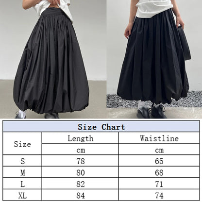 Kawaii Streetwear Vintage A-line Balloon Maxi Skirt
