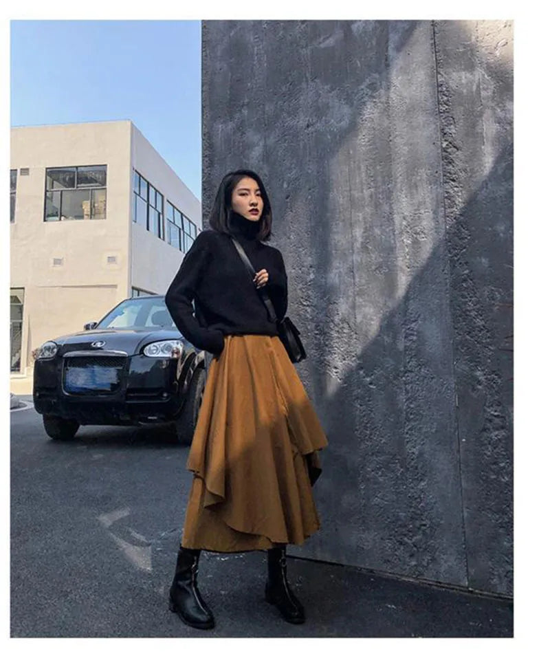 Women's Gothic Irregular Long Culottes Skirts