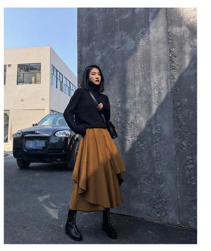 Women's Gothic Irregular Long Culottes Skirts