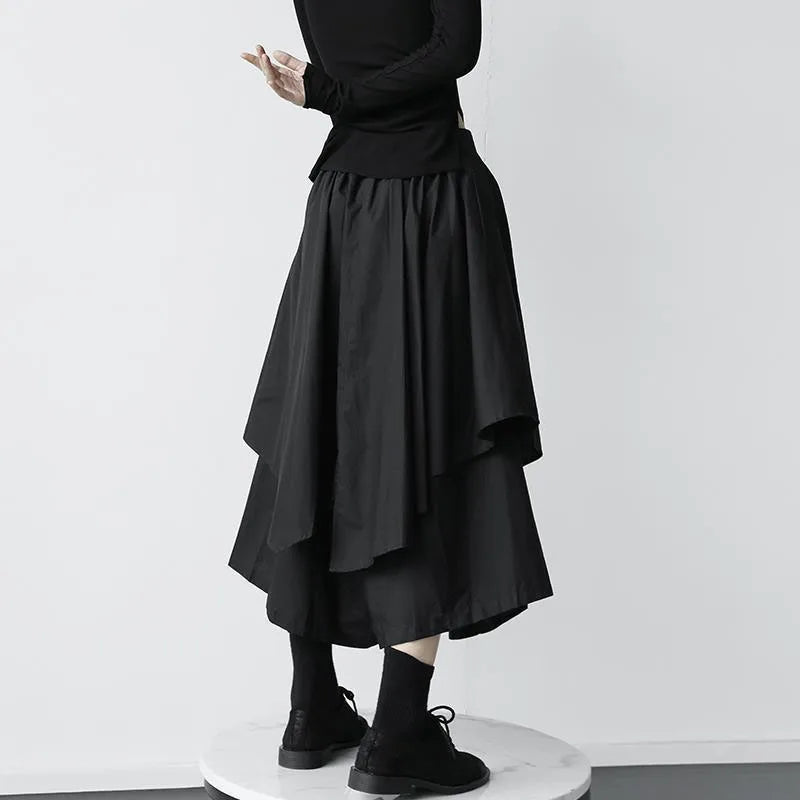 Women's Gothic Irregular Long Culottes Skirts