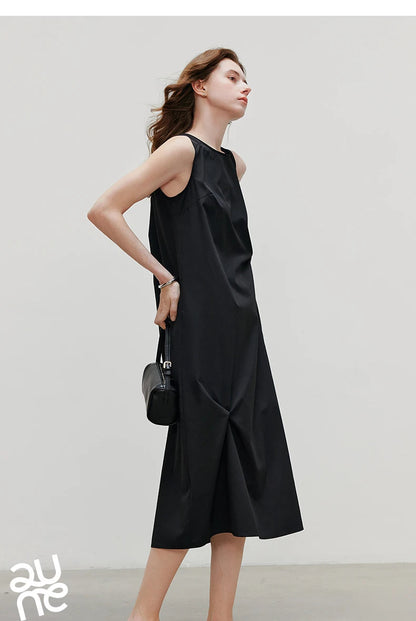 TOYOUTH Elegant Dress 2025 | Summer O-Neck Midi Style -  Écru Doux