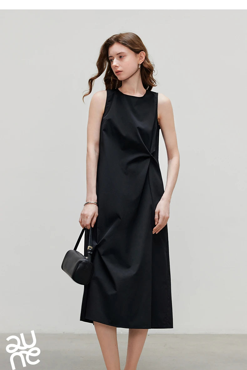 TOYOUTH Elegant Dress 2025 | Summer O-Neck Midi Style -  Écru Doux