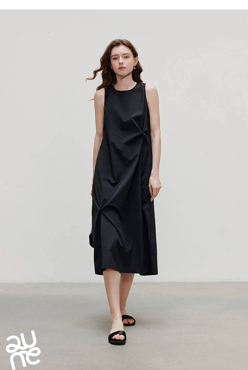 TOYOUTH Elegant Dress 2025 | Summer O-Neck Midi Style -  Écru Doux