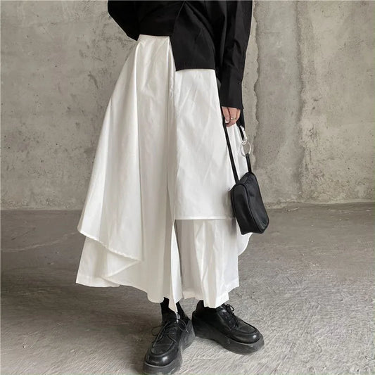 ゴシック調 アシンメトリー ロングキュロットスカート