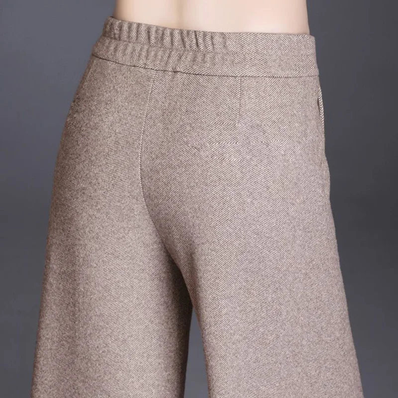 Autumn / Winter Woollen Wide Leg Ankle Length Pants