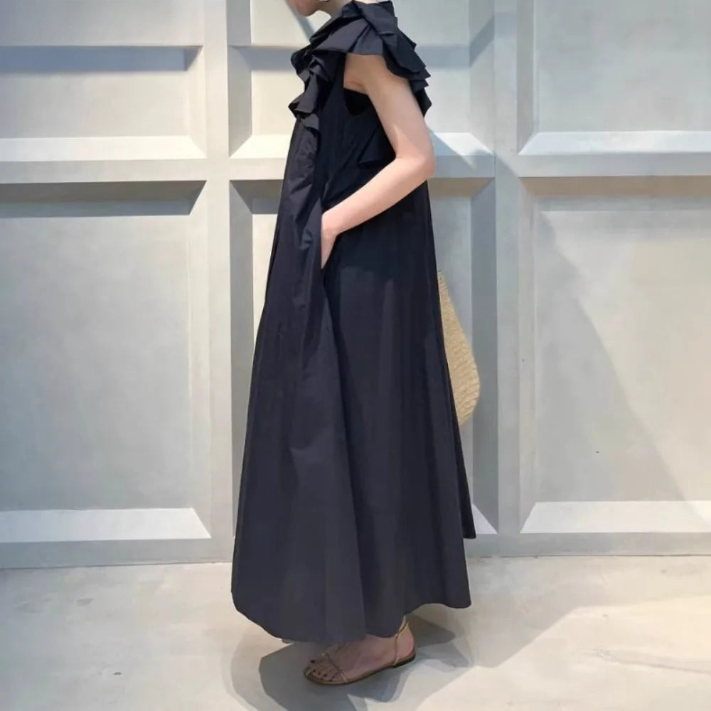 Kuzuwata Vintage Moda Literary Ruffles Dress -  Écru Doux