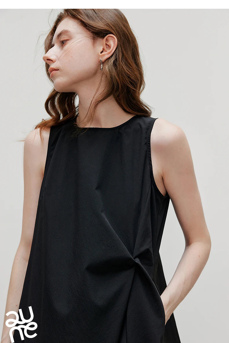 TOYOUTH Elegant Dress 2025 | Summer O-Neck Midi Style -  Écru Doux