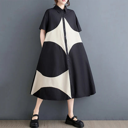 Vintage Patchwork Shirt Dress | Effortless Style Summer 2025 -  Écru Doux