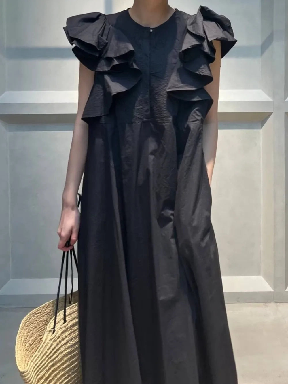 Kuzuwata Vintage Moda Literary Ruffles Dress -  Écru Doux