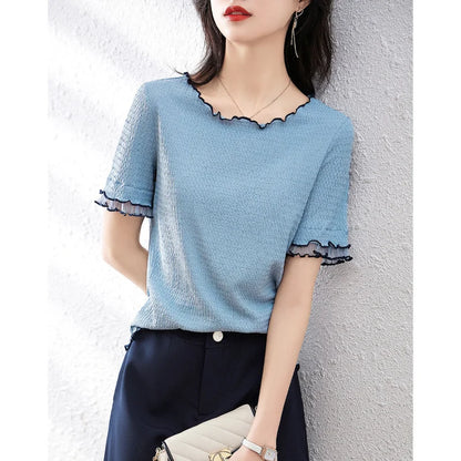 Summer Elegant Texture Design Short-Sleeved T-shirt