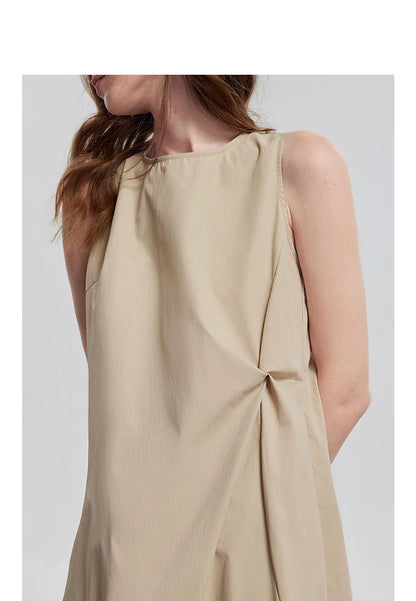 TOYOUTH Elegant Dress 2025 | Summer O-Neck Midi Style -  Écru Doux