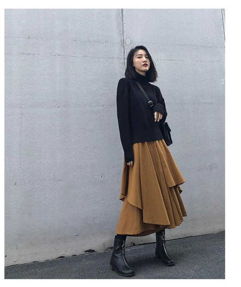 Women's Gothic Irregular Long Culottes Skirts