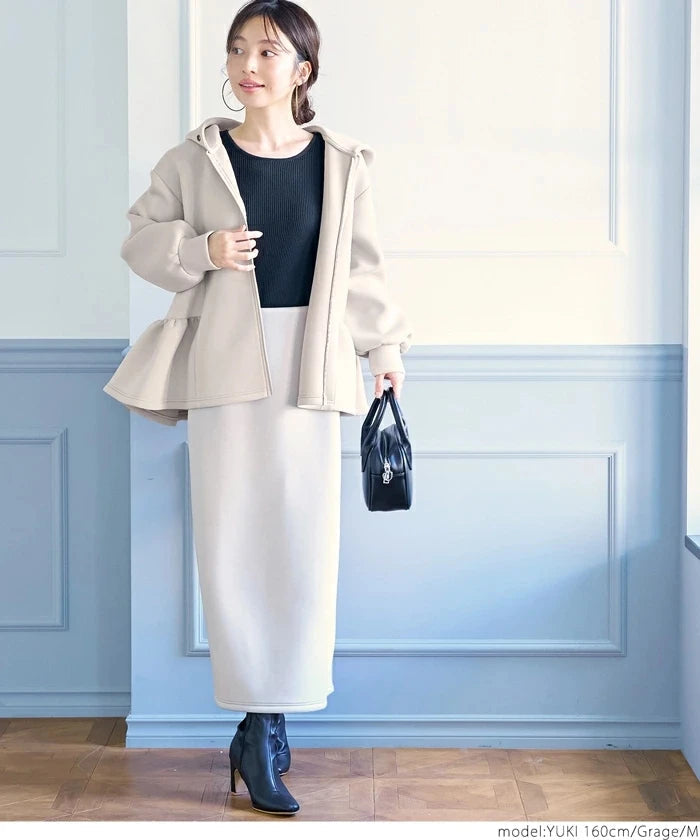 Japanese Style Hoodie Jacket | Lace Detail Casual Outerwear -  Écru Doux