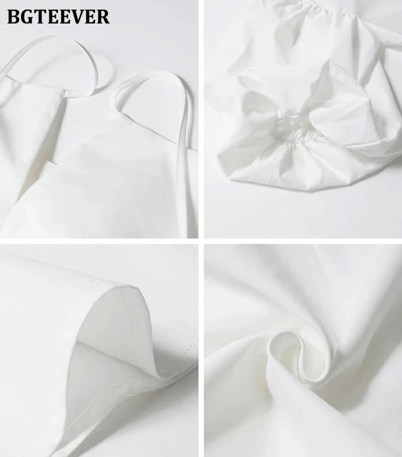 BGTEEVER Vintage Puff Sleeve Blouse | Spring Summer Lace-Up