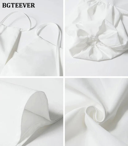 BGTEEVER Vintage Puff Sleeve Blouse | Spring Summer Lace-Up