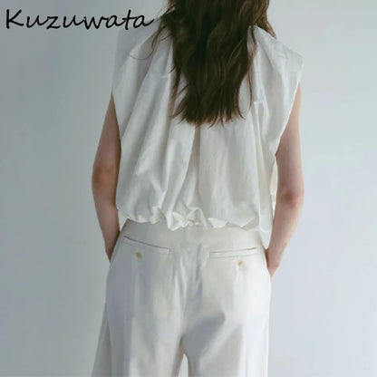 Kuzuwata Elegant Sleeveless Cloud Shirt
