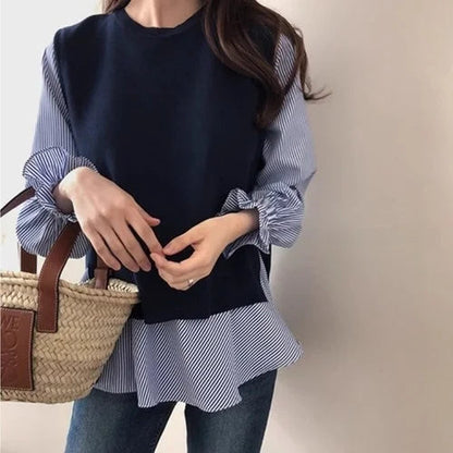 Asian Fashion Knit Sweater Set | Two-Piece Coordinated Outfit -  Écru Doux