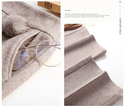 Autumn / Winter Woollen Wide Leg Ankle Length Pants