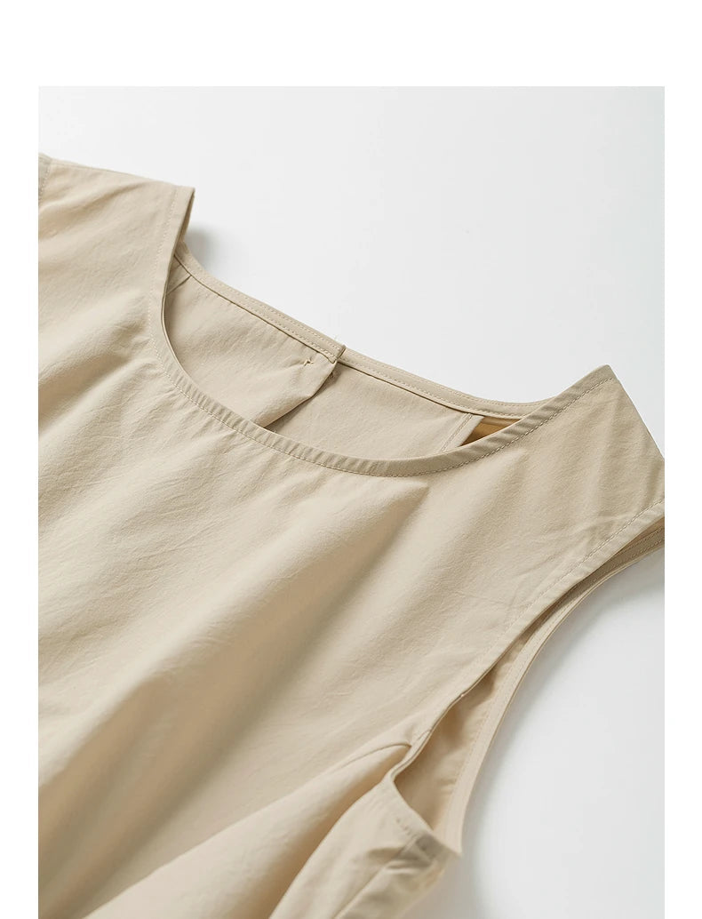 TOYOUTH Elegant Dress 2025 | Summer O-Neck Midi Style -  Écru Doux