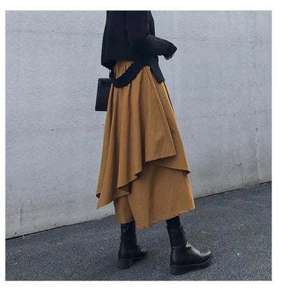 Women's Gothic Irregular Long Culottes Skirts
