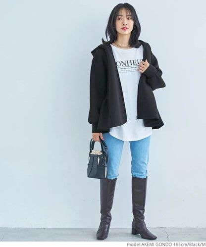 Japanese Style Hoodie Jacket | Lace Detail Casual Outerwear -  Écru Doux