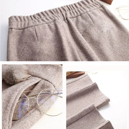 Autumn / Winter Woollen Wide Leg Ankle Length Pants